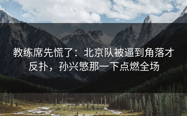教练席先慌了：北京队被逼到角落才反扑，孙兴慜那一下点燃全场