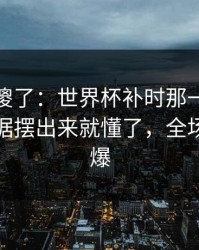 球迷看傻了：世界杯补时那一下太戏剧，数据摆出来就懂了，全场先静后爆